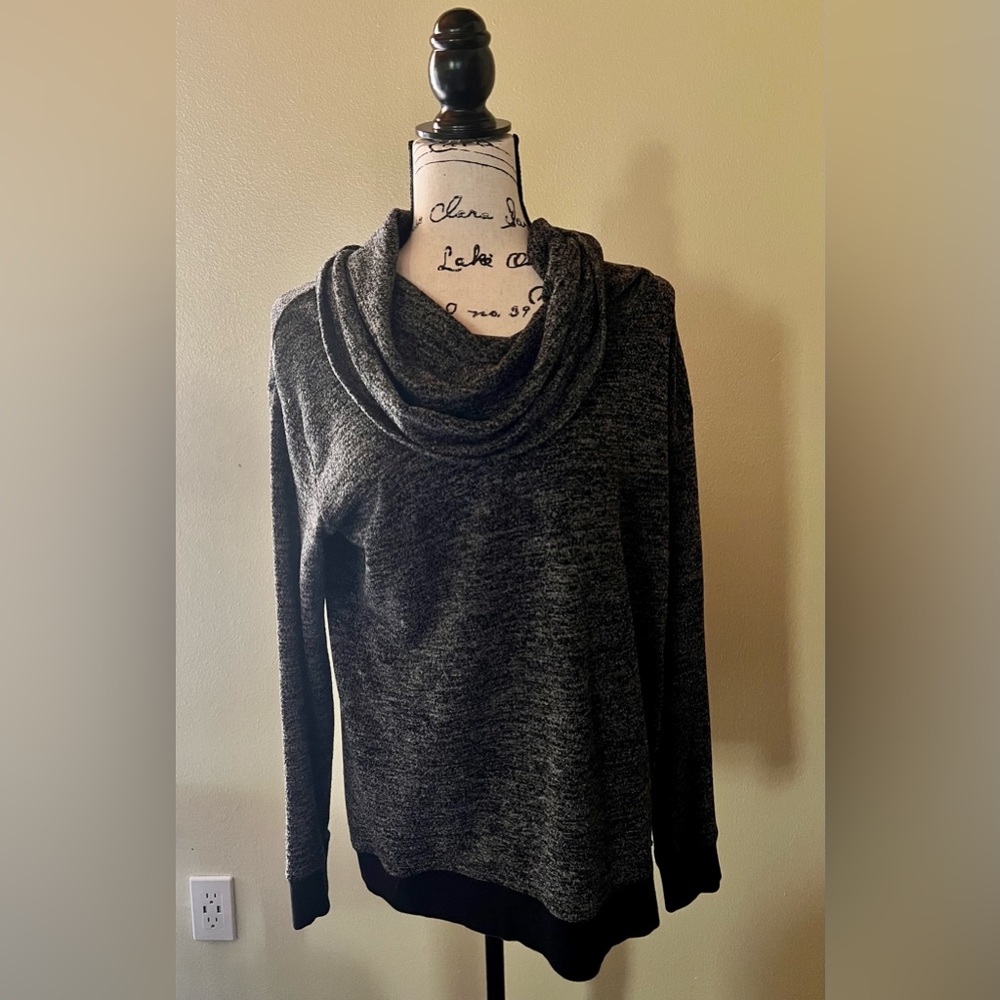 Michael Kors Large gray and black cowl neck sweater
